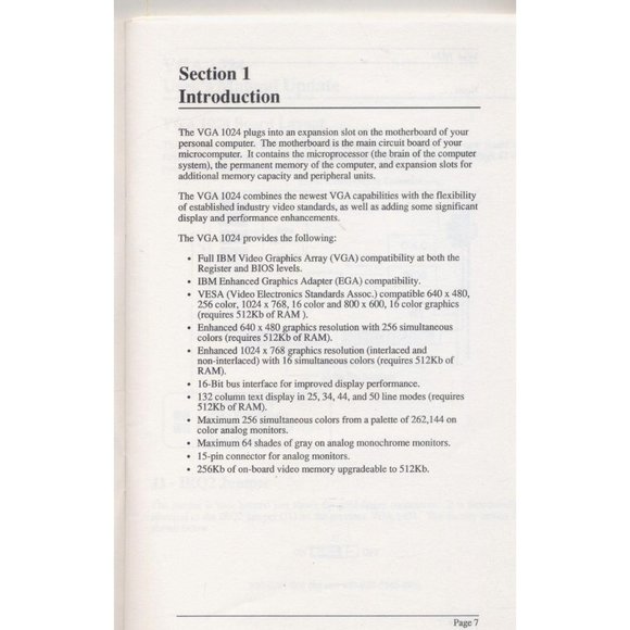 COMPUDYNE VGA 1024 USER'S GUIDE, MANUAL ONLY,  NEW - Picture 5 of 5